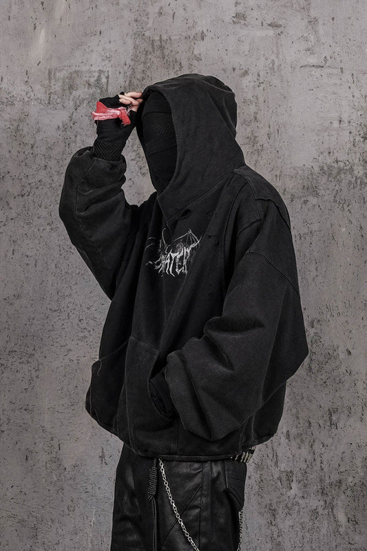 UNDERWATER Hellbound Wing Distressed Elevated Hoodie