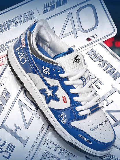 Electric Blue Retro Platform Sneakers