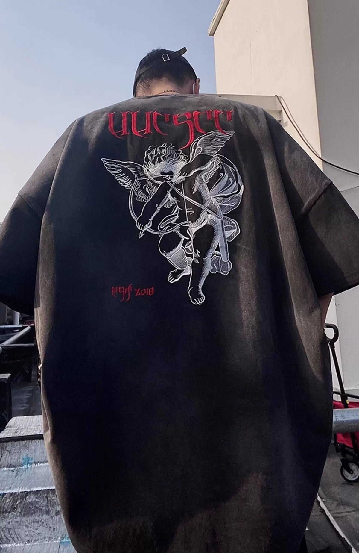 UUCSCC Retro Washed Embroidered Oversized Heavyweight T-Shirt