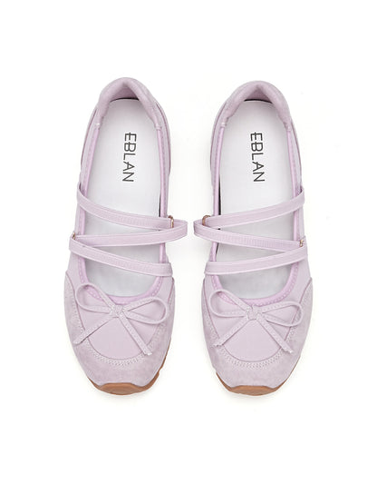 Mary Jane Ballet Sneakers With Bow Detail