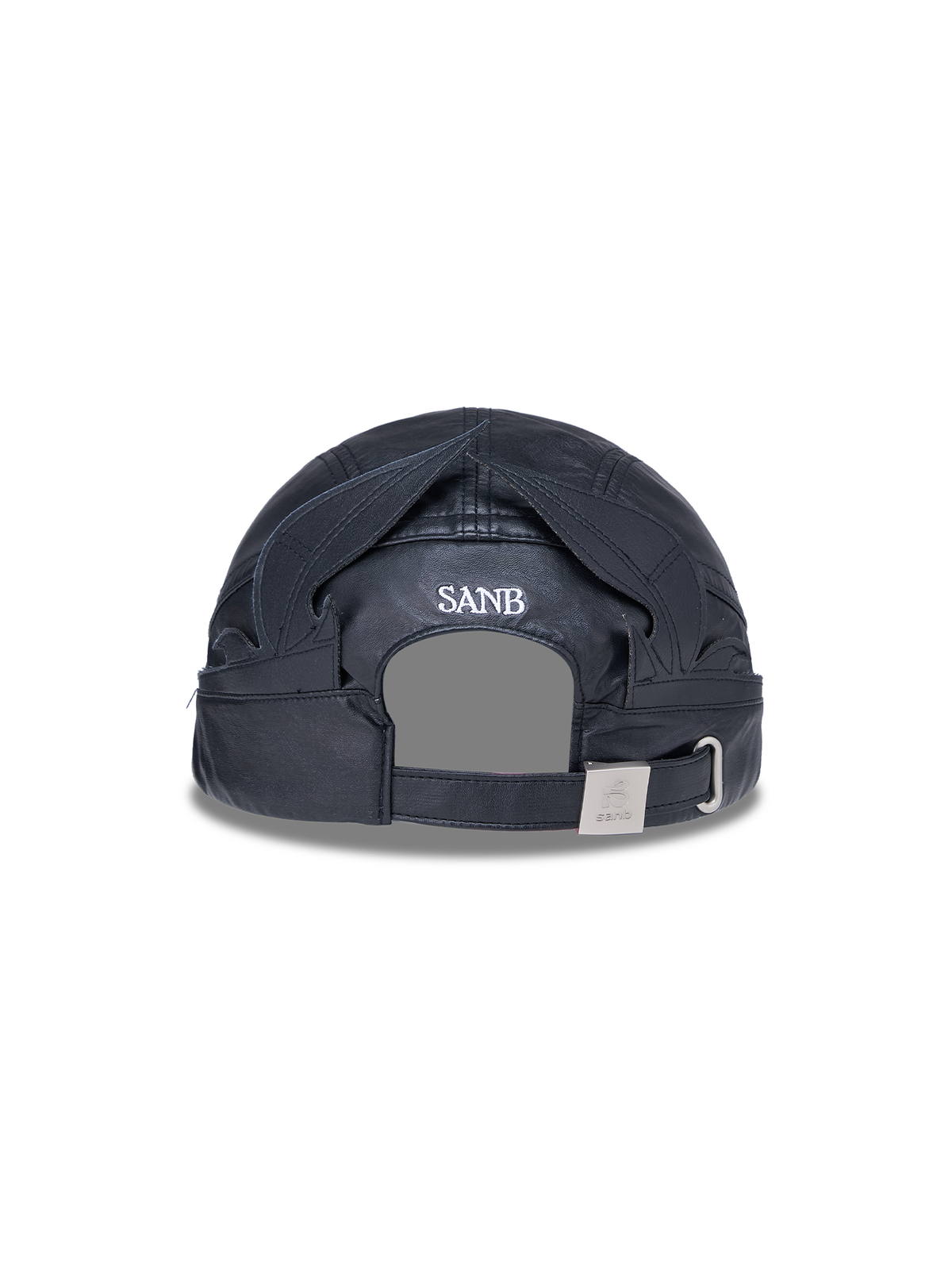 SANB Faux Leather Horned Baseball Cap