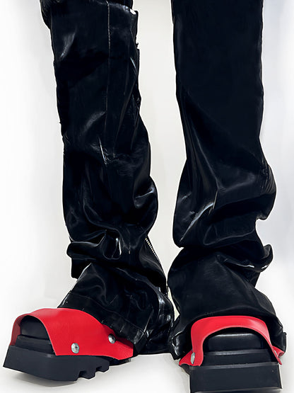 Black Trendy Square-Toe Derby Shoes