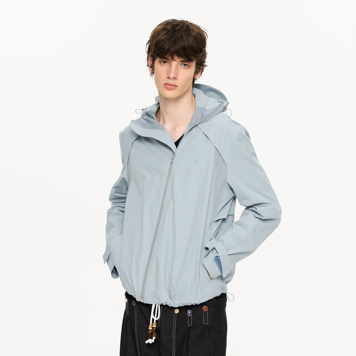 KREATE Asymmetric-Zip Teflon Hooded Jacket
