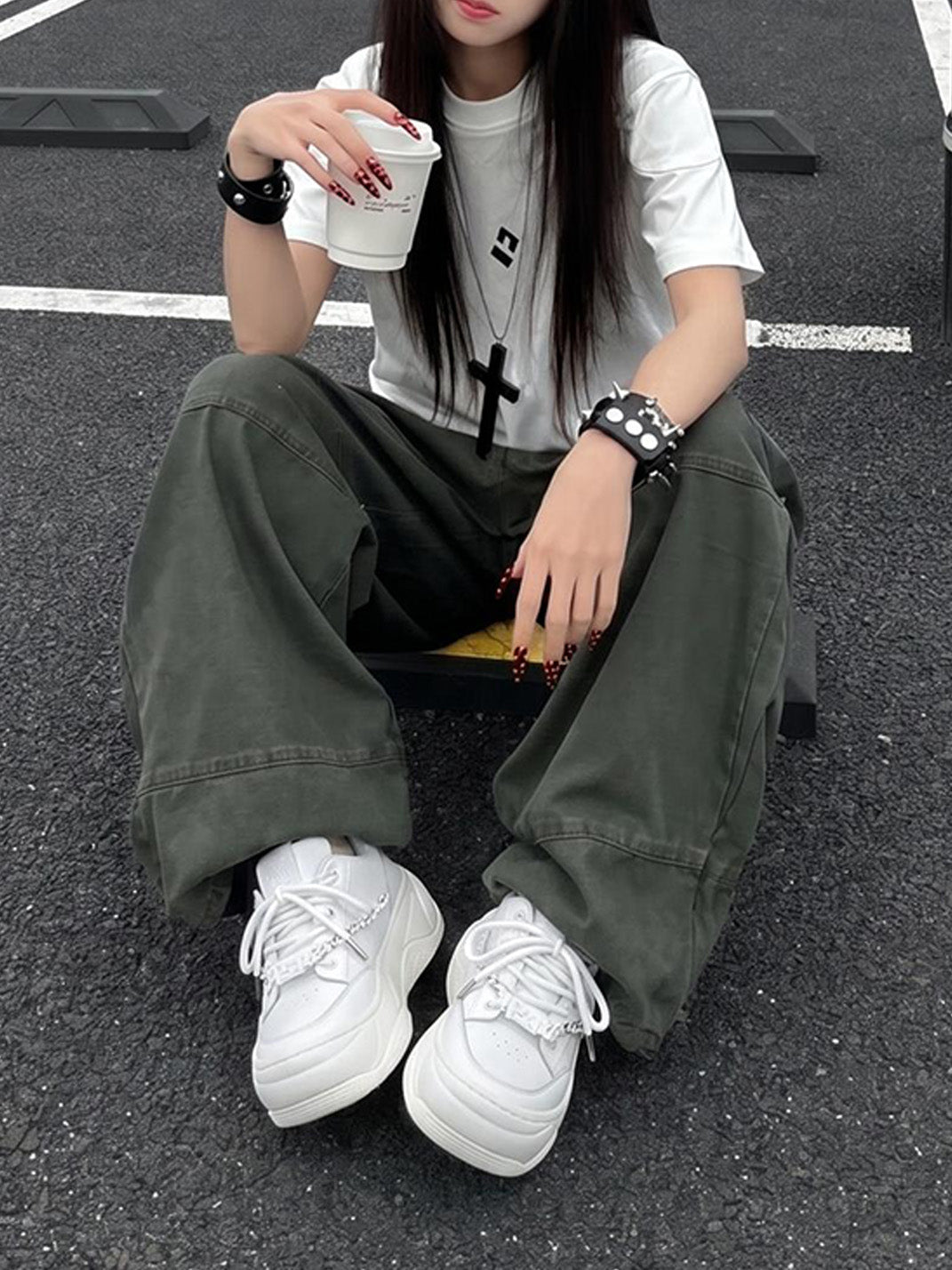 Black WiFi 2.0 Detachable Chain Chunky Sneakers