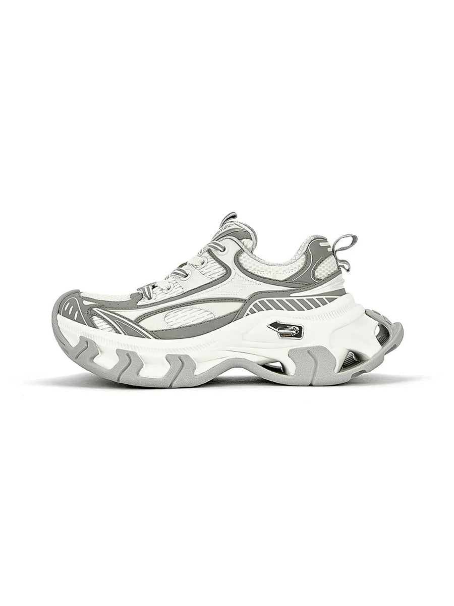 Gray-Teal Papillon Platform Sneakers
