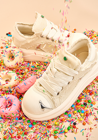 White Beluga Platform Skate Sneakers