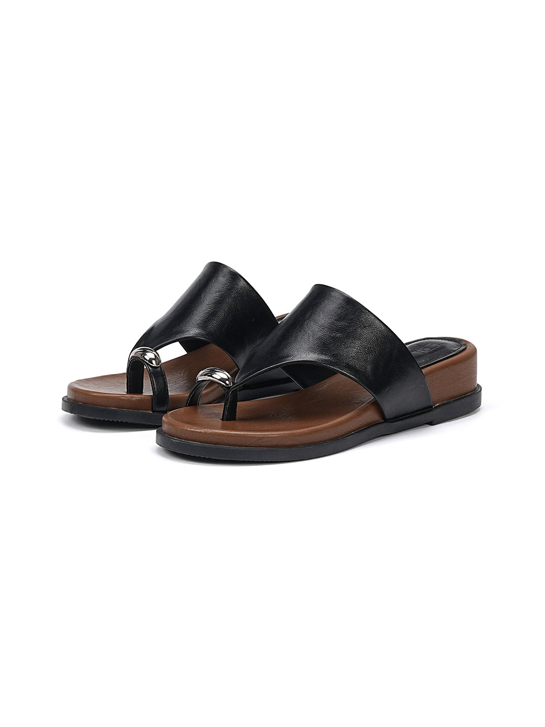 Toe Ring Platform Slide Sandals