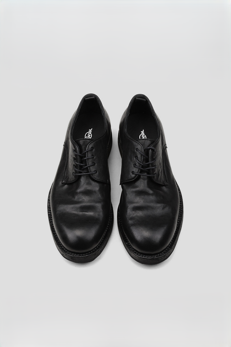 Wrinkled Pointed Derby Shoes