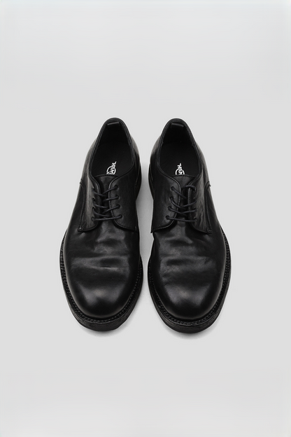 Wrinkled Pointed Derby Shoes