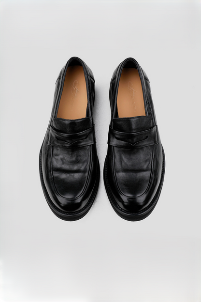 Pointed Leather Loafer Shoes