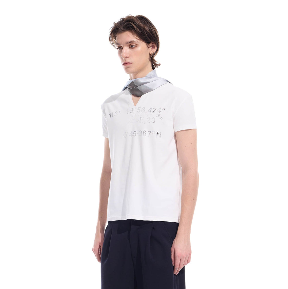 WHISTLEHUNTER Distressed Coordinate V-Neck T-Shirt