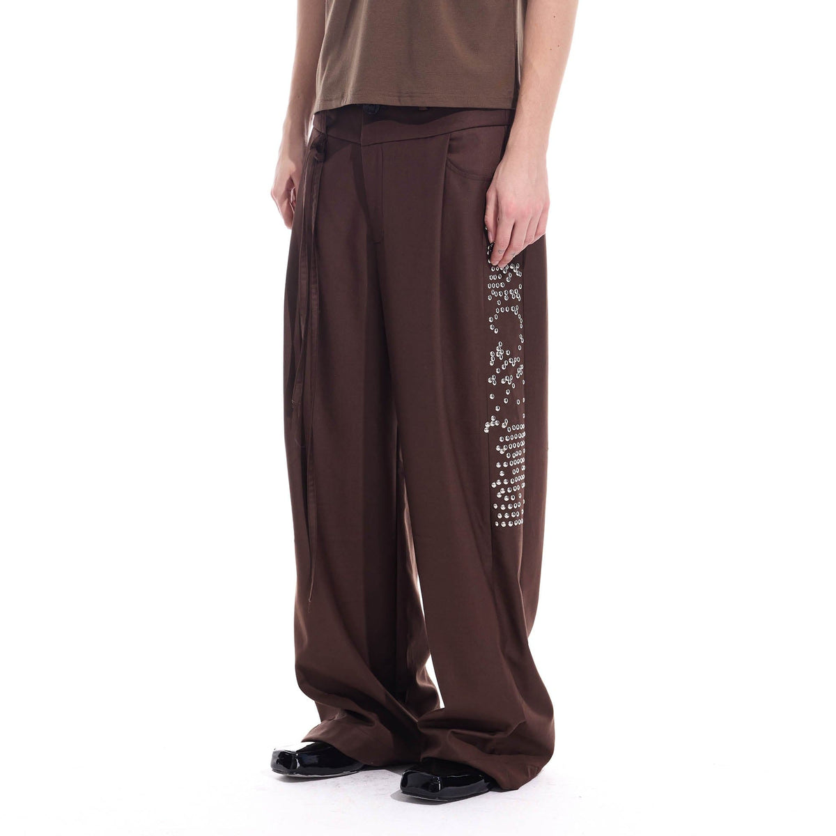 WHISTLEHUNTER Studded-Side Strap Straight-Leg Pants