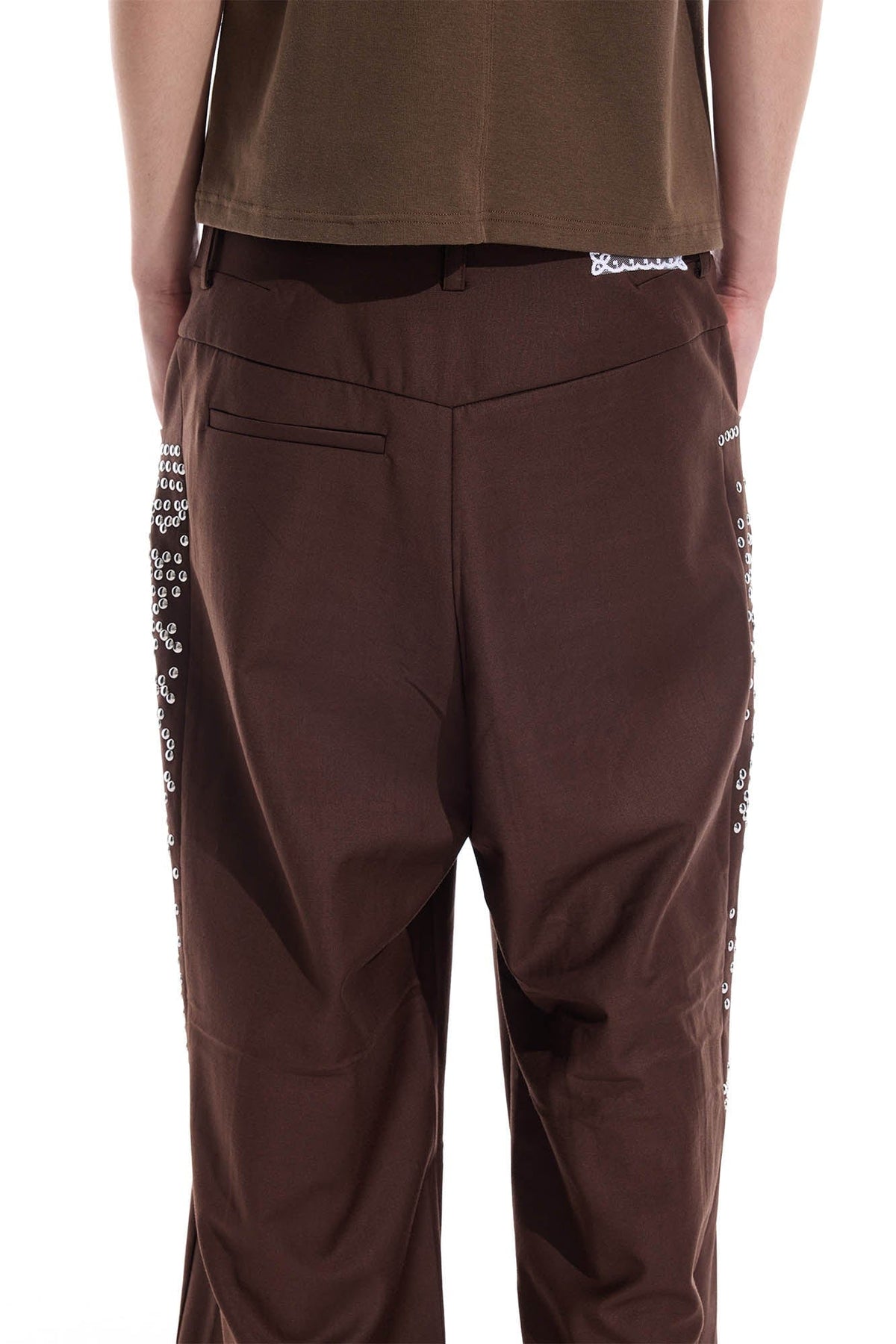 WHISTLEHUNTER Studded-Side Strap Straight-Leg Pants
