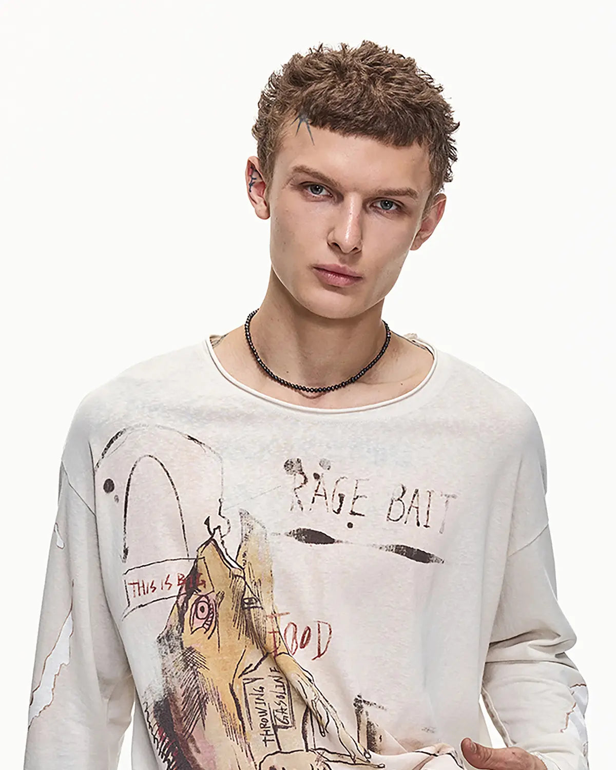 EMO Curved Sleeve Sweatshirt with "Bait & Follow" Theme