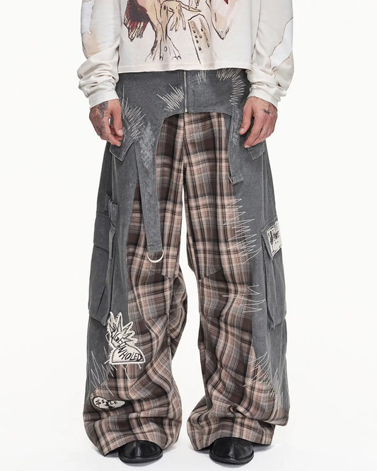 EMO"Digital Scar" Patchwork Trousers