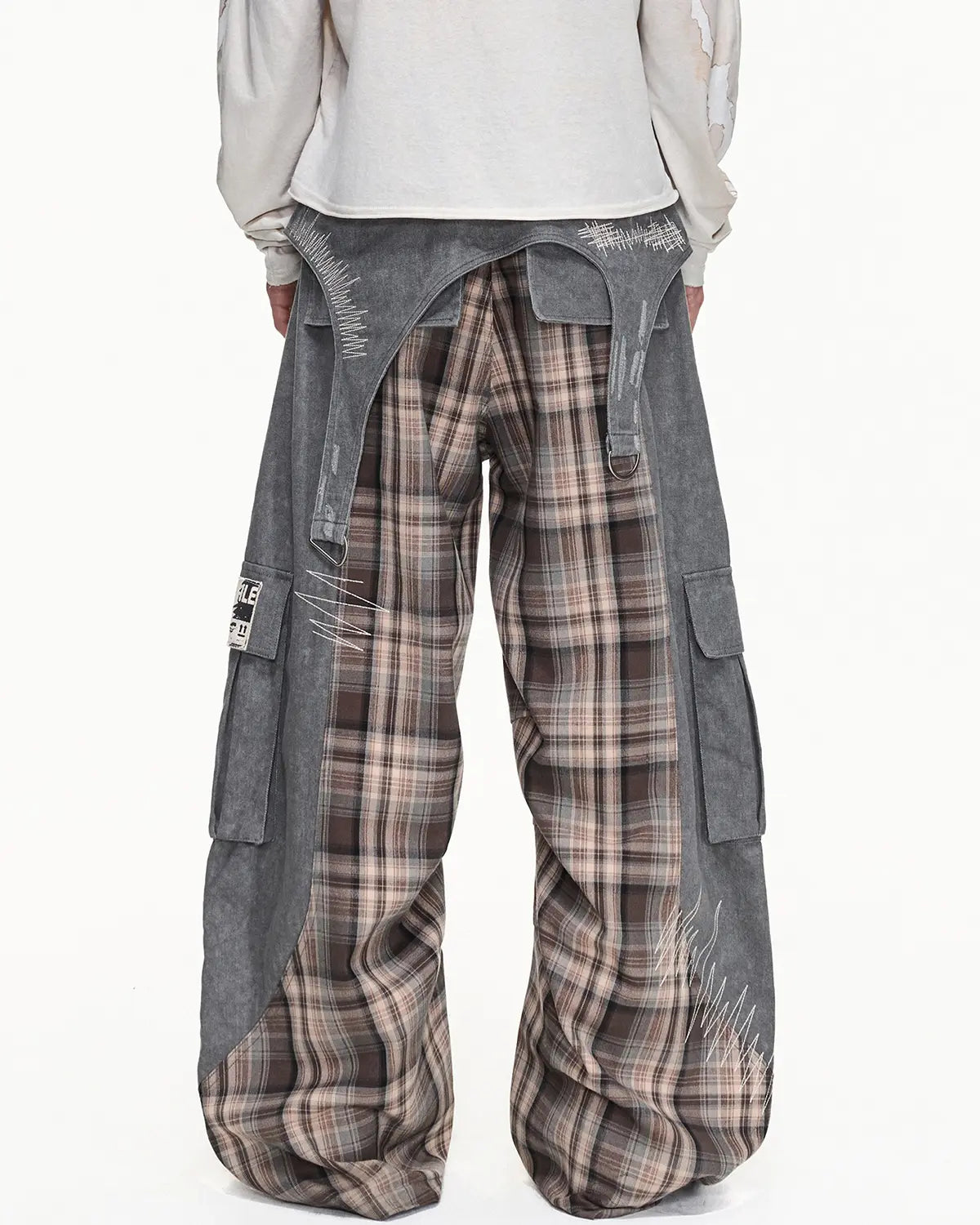 EMO"Digital Scar" Patchwork Trousers