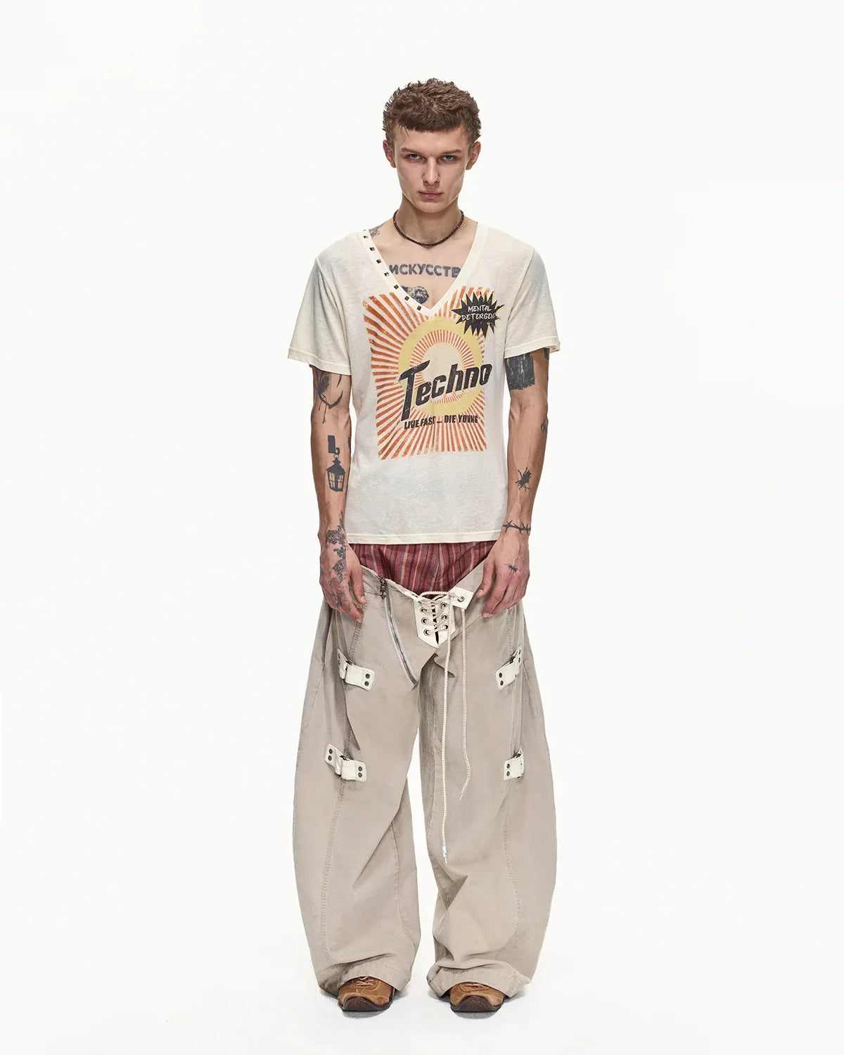 EMO Techno Wash Fitted V-Neck Tee