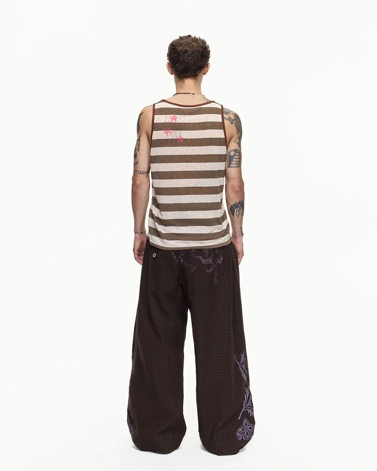 EMO Check-jacquard Wide Leg Trouser
