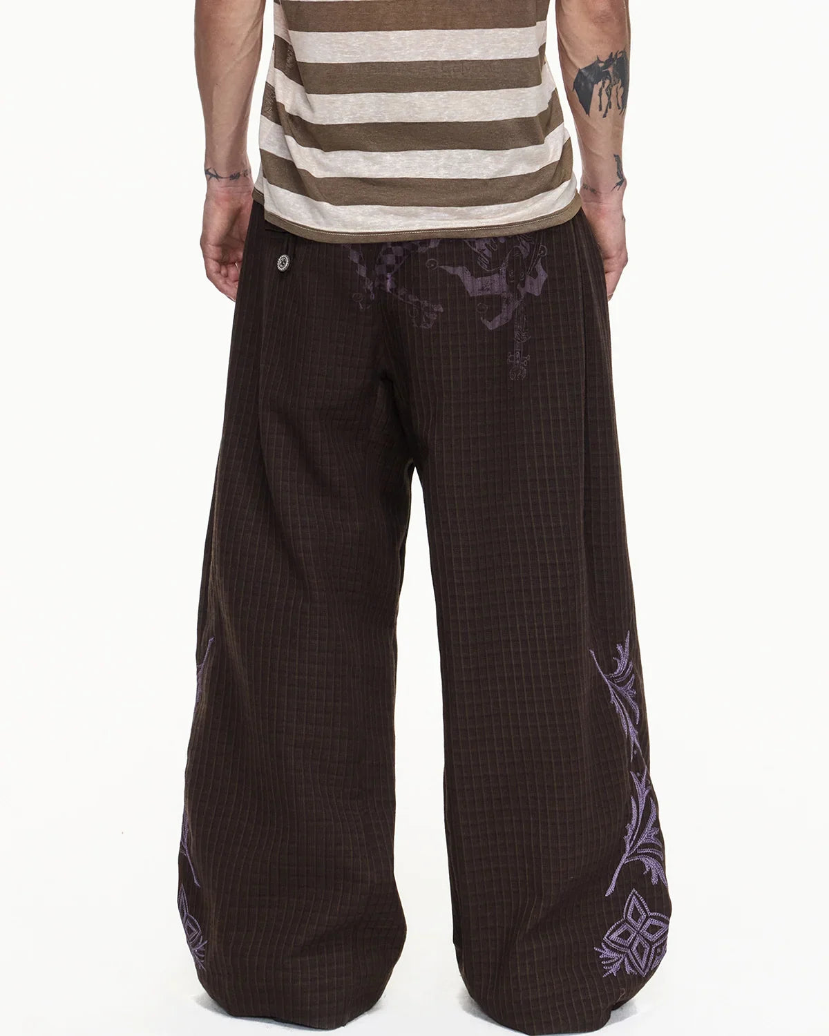 EMO Check-jacquard Wide Leg Trouser