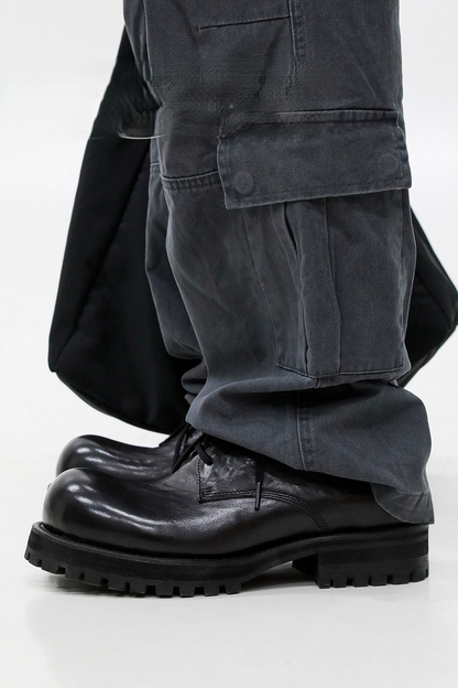 Washed Leather Derby Shoes