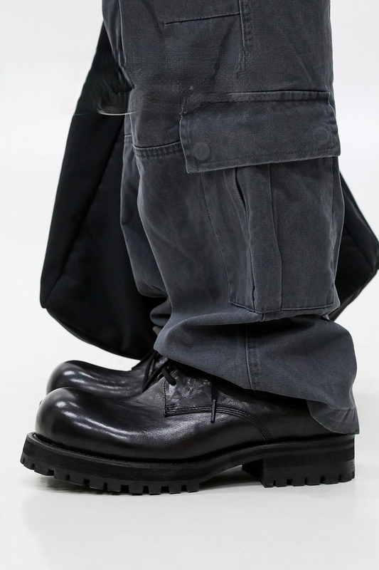 Washed Leather Derby Shoes