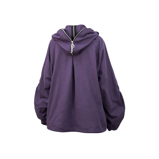 RELABEL Layered Multi-Zip Mask Hood Jacket Purple