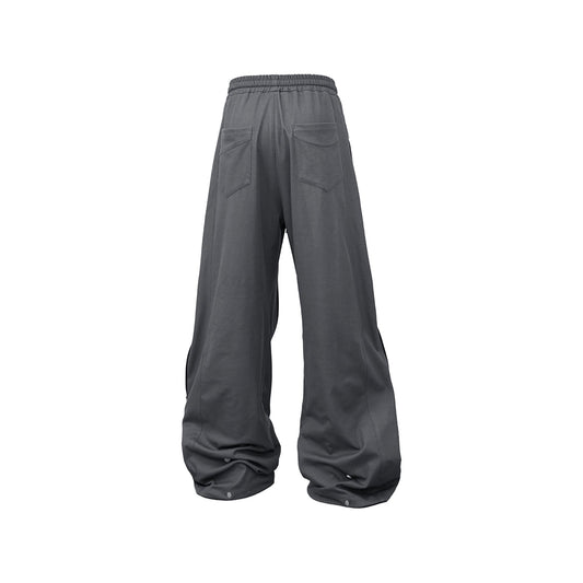 RELABEL Layered Multi-Zip Drawstring Sweatpants Gray