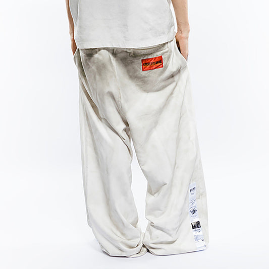 FVVO Distressed Embroidered Drawstring Sweatpants