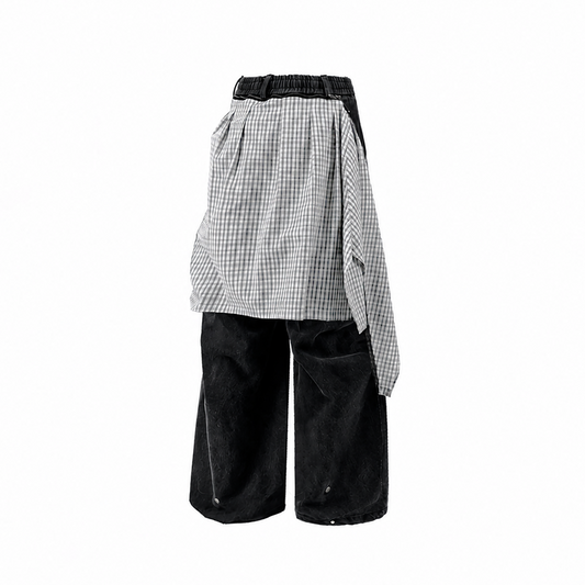 RELABEL Detachable Washed Pleated Jeans