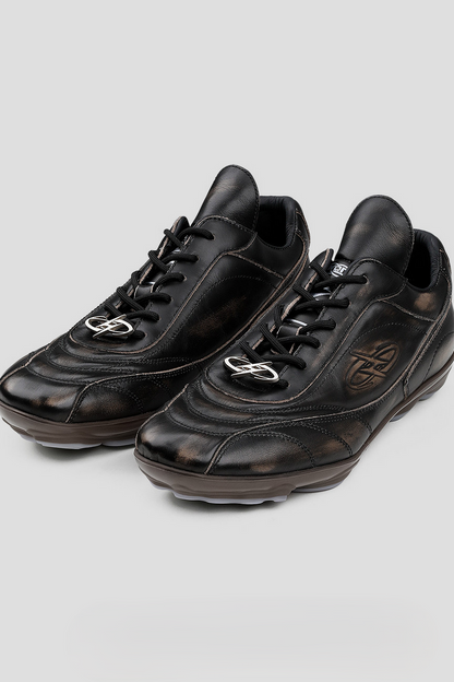 Retro Leather Racing Sneakers