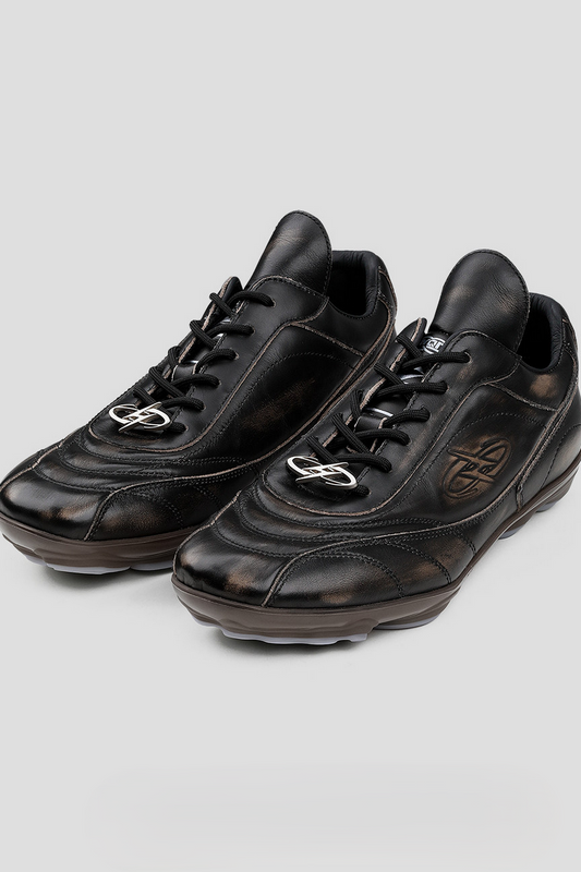 Retro Leather Racing Sneakers