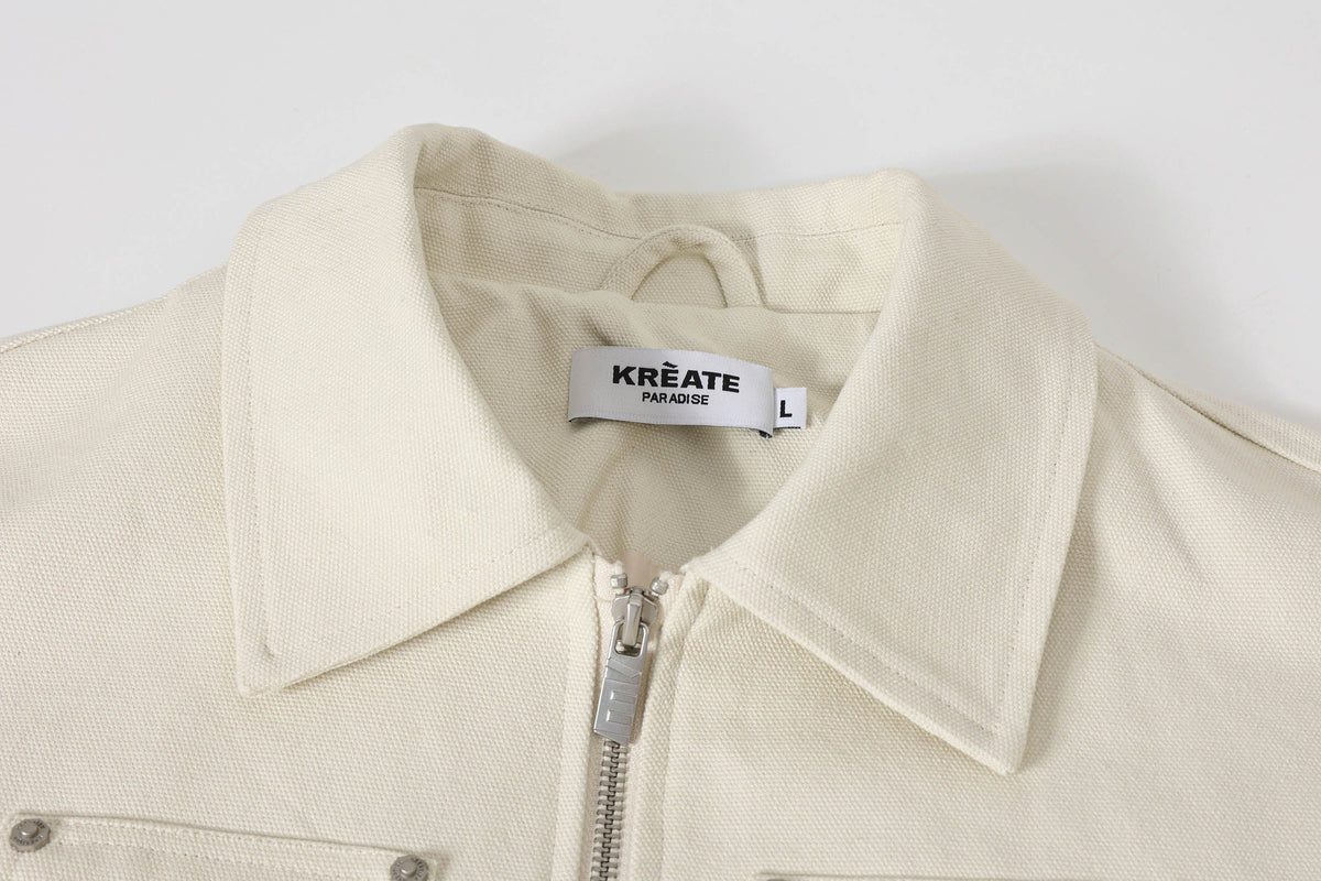 KREATE Studded Patchwork Utility Jacket