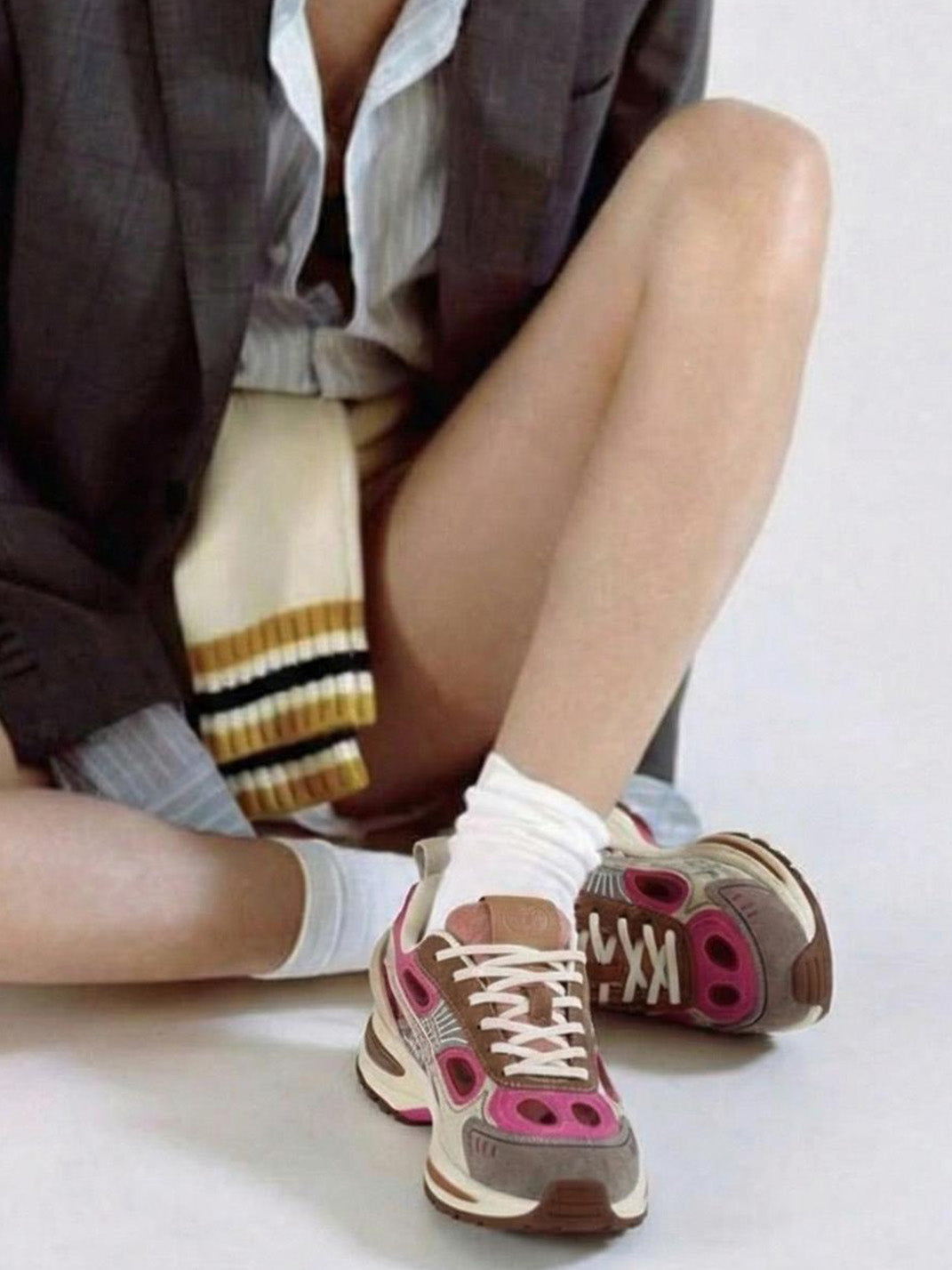 Color-Block Chunky Platform Running Sneakers