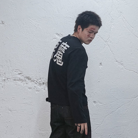 UNDERWATER Demon Slashed Cotton Long Sleeve Tee Black