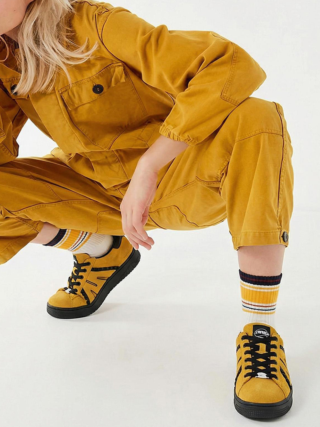 Suede Platform Sneakers with Three Lace Sets