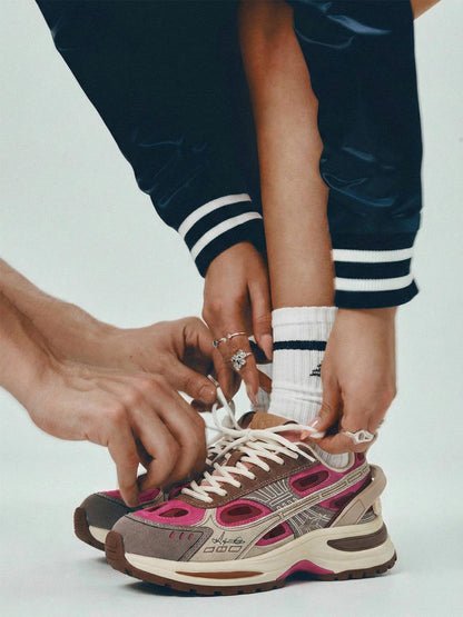 Color-Block Chunky Platform Running Sneakers