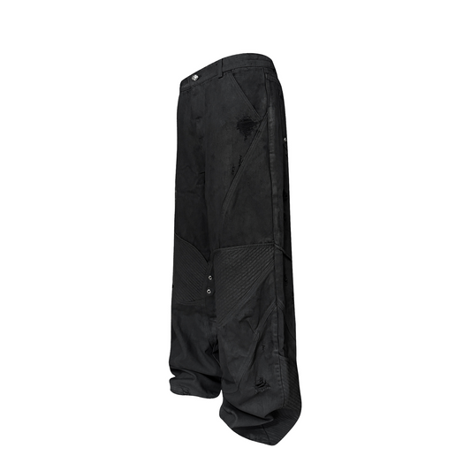 TH4SWE x GOJOYJINNI Washed Waxed Armor Moto Jeans