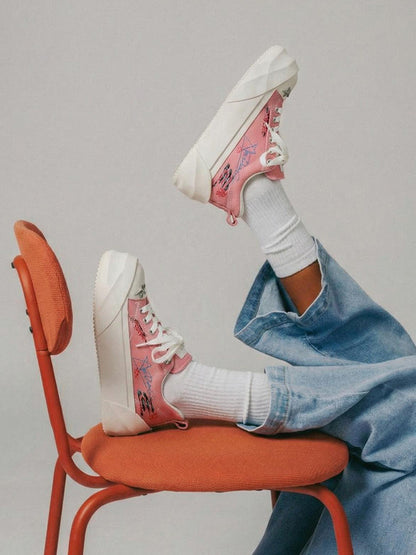 Graffiti Print Canvas Platform Sneakers
