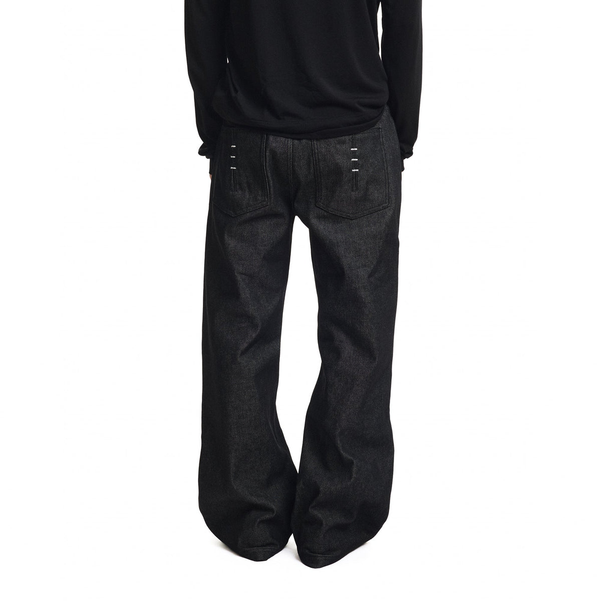 KREATE Deconstructed Stitch Detail Raw Denim Jeans