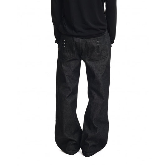 KREATE Deconstructed Stitch Detail Raw Denim Jeans