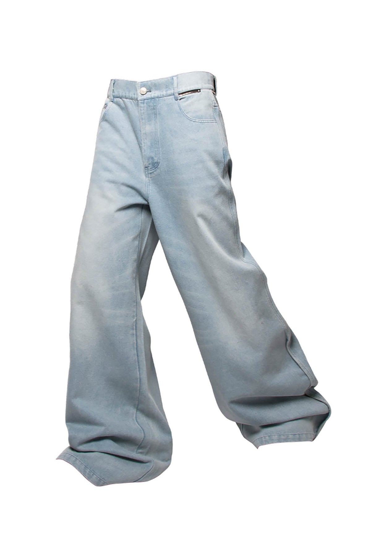 RELABEL Washed Puddled Wide-Leg Jeans