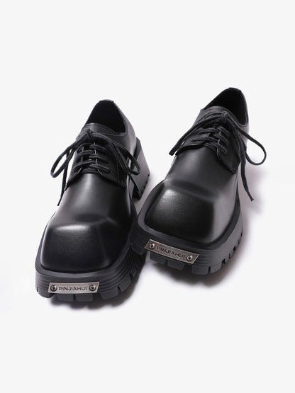 Black Classic Leather Derby Shoes