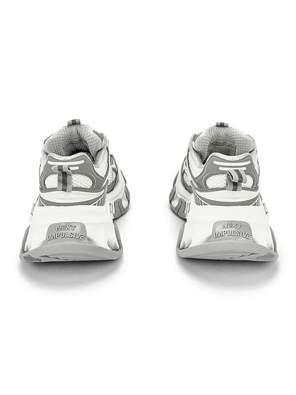 Gray-Teal Papillon Platform Sneakers