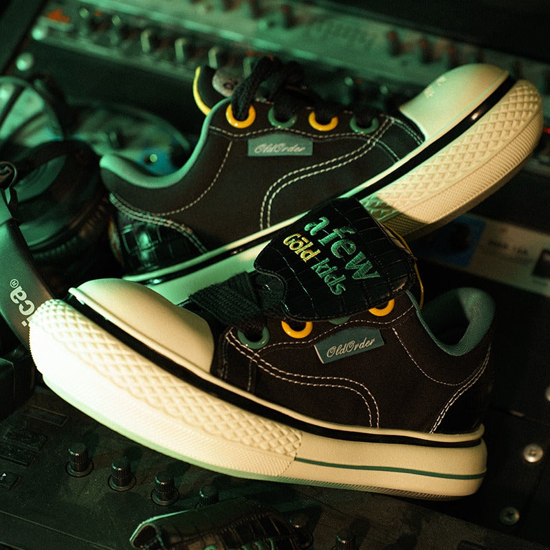 AFGK x OO Black Canvas Sneakers