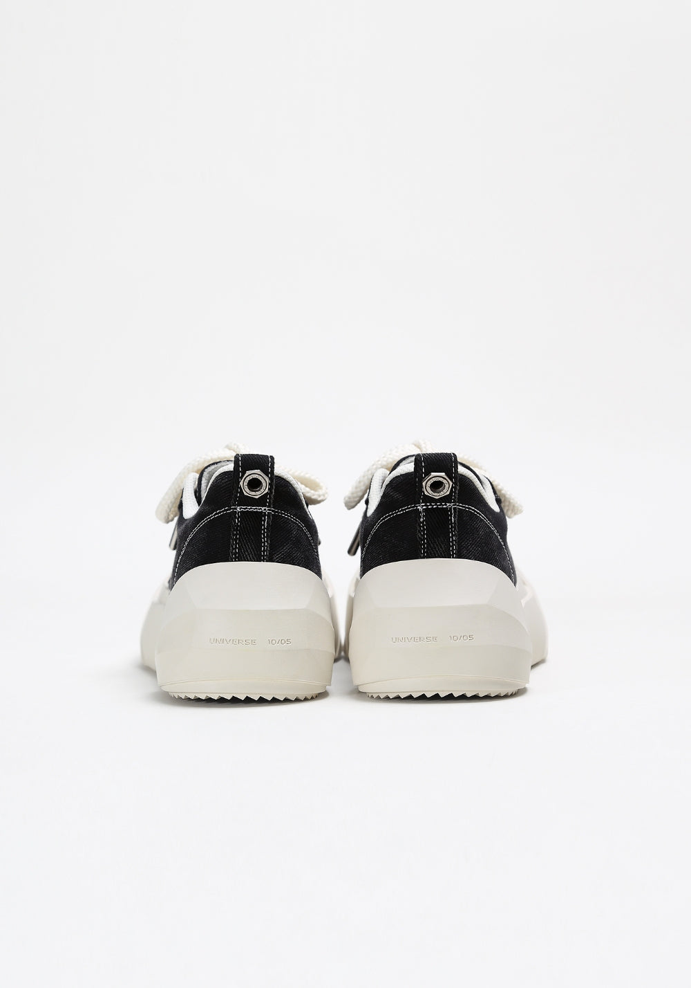 Denim Bare Look Washed Platform Sneakers