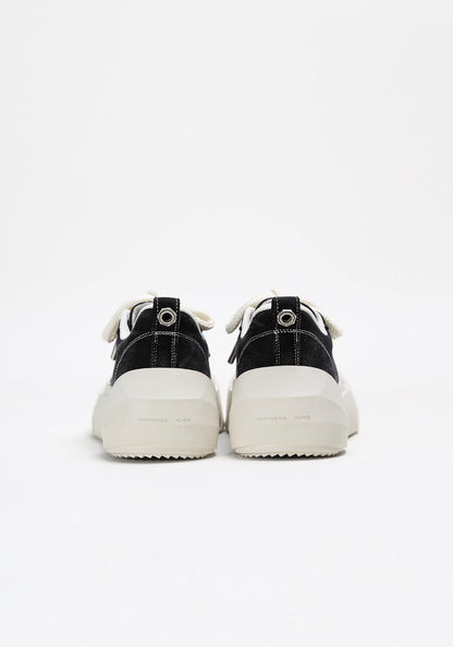 Denim Bare Look Washed Platform Sneakers