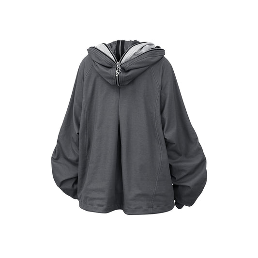 RELABEL Layered Multi-Zip Mask Hood Jacket Gray
