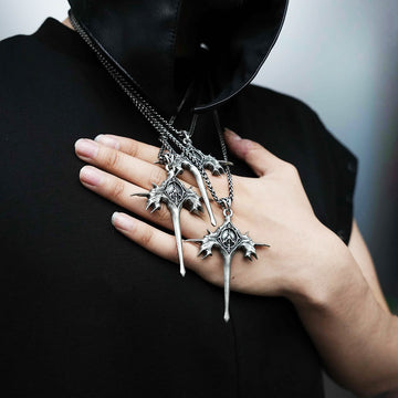 SSIN7 Thorn Cross Pendant Necklace