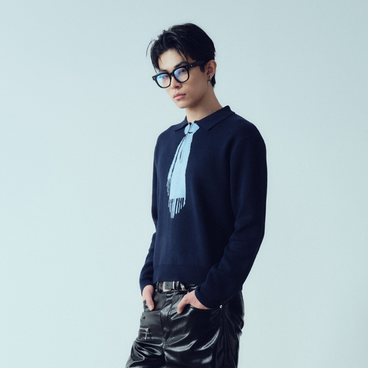 KADAKADA Tie-Jacquard Wool-Blend Sweater
