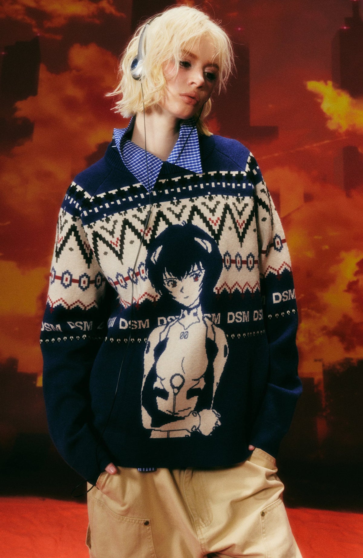 DONSMOKE x EVA Jacquard Graphic Sweater